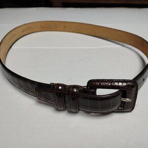 ❤️Womens Amazing WCM Genuine Brown Crocodile Belt USA Sz Medium